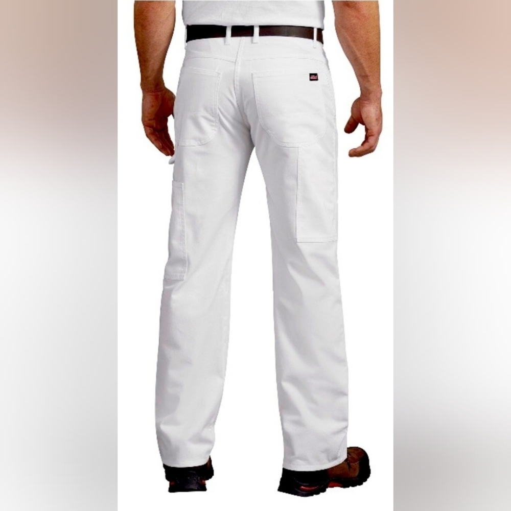 Dickies Mens Relaxed Fit Painters Pants Flex White NWT Wicking Pockets
